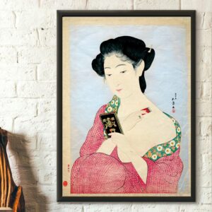 Japonská umělecká reprodukce “Japanese Woman Applying Powder 1918” od Goyō Hashiguchi