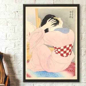 Japonská umělecká reprodukce “Woman Wearing an Under-Sash” od Itō Shinsui